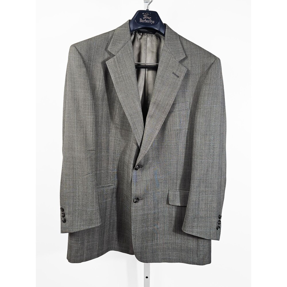 Vintage Burberrys 42R Grey Glen Plaid Wool Union USA Made Blazer Classic Preppy